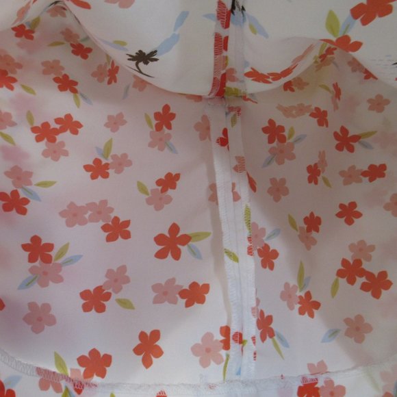 Tropical Floral Reversible Mini Skirt Sz M Flower - Picture 5 of 10